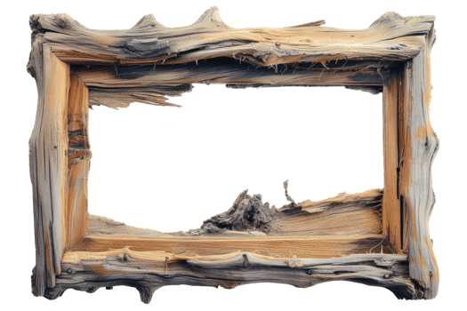 AI generated Old wooden frame on a transparent background png