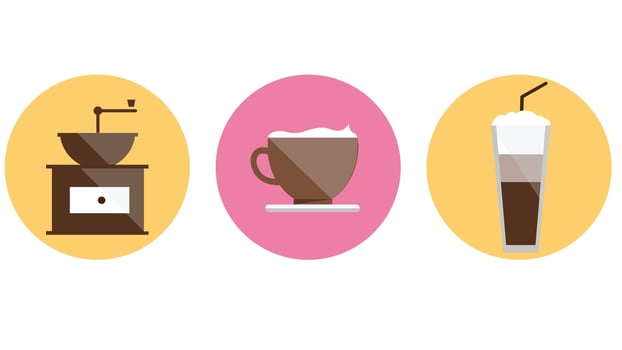 coffee beans types of drinks vector illustration isolated