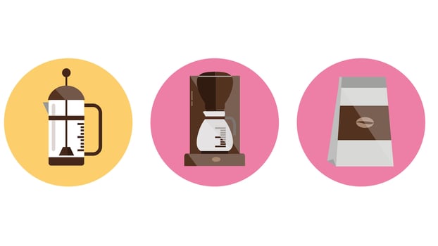 coffee beans types of drinks vector illustration isolated