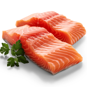 AI generated Slices of salmon on a transparent background png