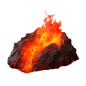 AI generated Molten hot lava isolated on transparent background png