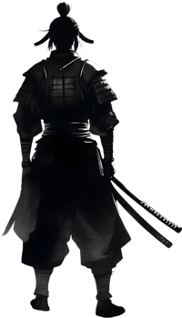 AI generated Samurai, drawing of a Samurai using the Japanese brushstroke technique. png