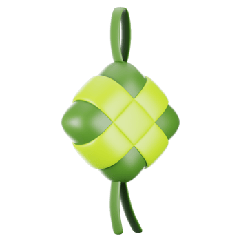 Ramadan icon concept on 3d rendering. 3d illustration ketupat icon png