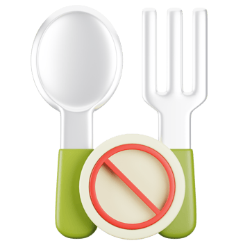 3d rendering ramadan icon concept. 3d illustration no food icon png