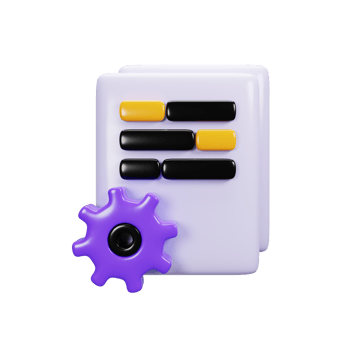 3d rendering document setting icon. User interface icon concept png