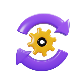 3d rendering reload setting icon. User interface icon concept png