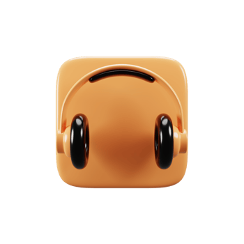 Mobile phone user interface icon concept. Audio button icon on 3d rendering png