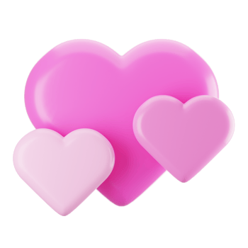 3d rendering heart icon. Valentine day icon concept png