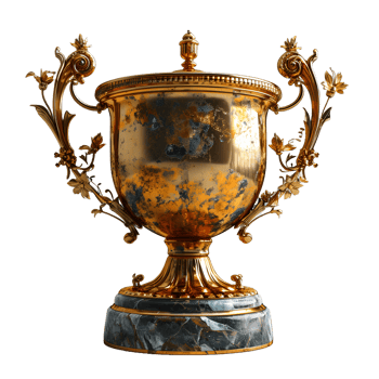 AI generated Luxurious Gold Champion Trophy Cup Isolated on a Transparent Background. Generative Ai png