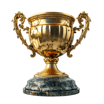 AI generated Luxurious Gold Champion Trophy Cup Isolated on a Transparent Background. Generative Ai png