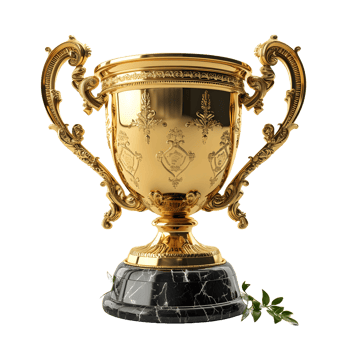 AI generated Luxurious Gold Champion Trophy Cup Isolated on a Transparent Background. Generative Ai png