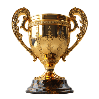 AI generated Luxurious Gold Champion Trophy Cup Isolated on a Transparent Background. Generative Ai png