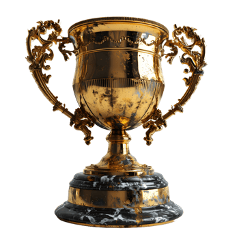 AI generated Luxurious Gold Champion Trophy Cup Isolated on a Transparent Background. Generative Ai png