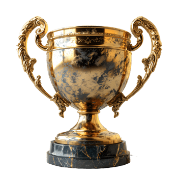 AI generated Luxurious Gold Champion Trophy Cup Isolated on a Transparent Background. Generative Ai png