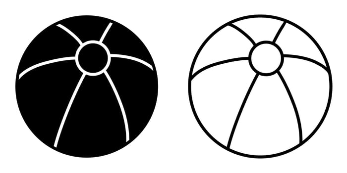 beach ball black outline icon sports design template vector illustration