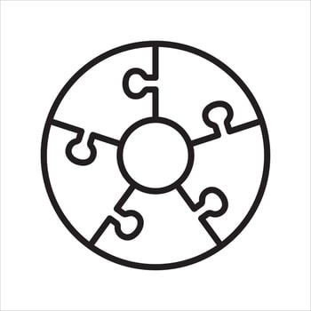 Infographic circle jigsaw line icon vector