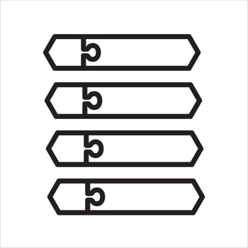 Infographic label jigsaw line icon vector
