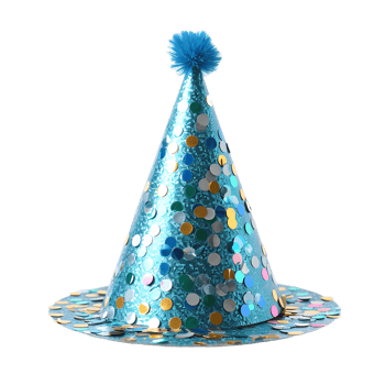 AI generated Sparkly Blue Party Hat Isolated on Transparent Background. Birthday Cap. Generative Ai png