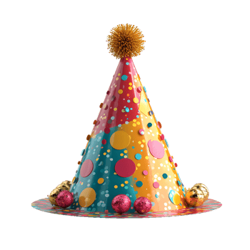AI generated Colorful Party Hat Isolated on Transparent Background. Birthday Cap. Generative Ai png