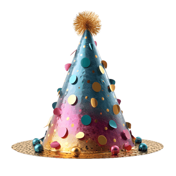 AI generated Colorful Party Hat Isolated on Transparent Background. Birthday Cap. Generative Ai png