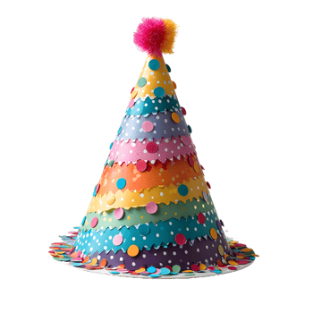 AI generated Colorful Party Hat Isolated on Transparent Background. Birthday Cap. Generative Ai png