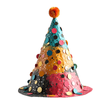AI generated Colorful Party Hat Isolated on Transparent Background. Birthday Cap. Generative Ai png