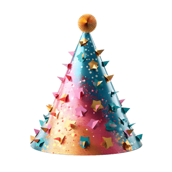 AI generated Colorful Party Hat Isolated on Transparent Background. Birthday Cap. Generative Ai png