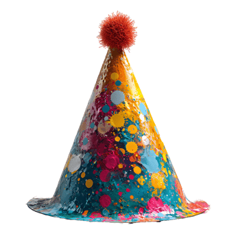 AI generated Colorful Party Hat Isolated on Transparent Background. Birthday Cap. Generative Ai png