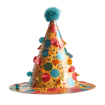 AI generated Colorful Party Hat Isolated on Transparent Background. Birthday Cap. Generative Ai png