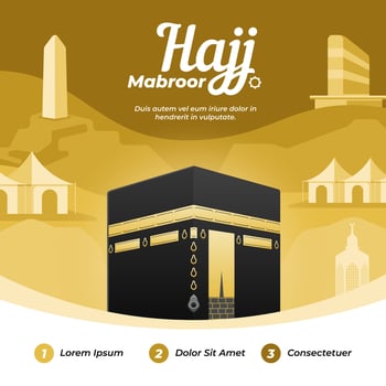 Flat Hajj Mabroor Illustration vector