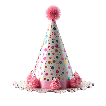 AI generated Pink Party Hat Isolated on Transparent Background. Birthday Cap. Generative Ai png