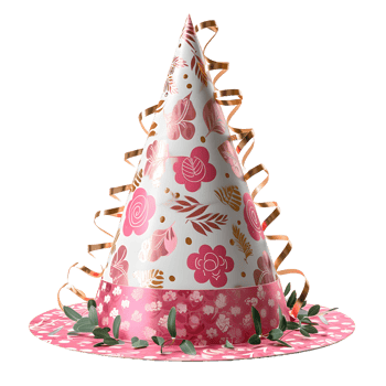 AI generated Pink Party Hat Isolated on Transparent Background. Birthday Cap. Generative Ai png