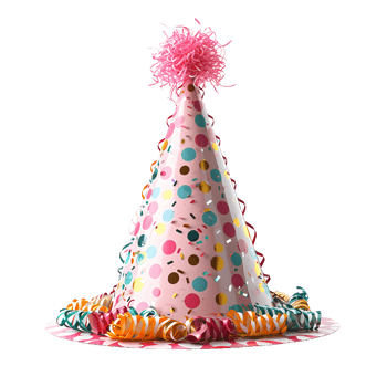 AI generated Pink Party Hat Isolated on Transparent Background. Birthday Cap. Generative Ai png