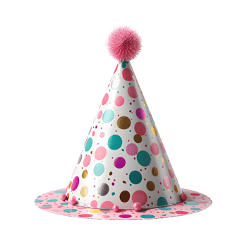 AI generated Pink Party Hat Isolated on Transparent Background. Birthday Cap. Generative Ai png