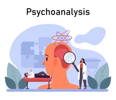 Psychotherapy set. Psychiatrist consulting a patient on mental health vector