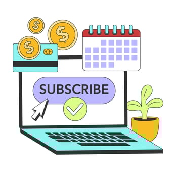 Streaming media service. Online platforms subscription. vector