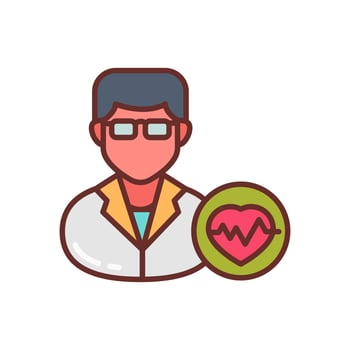 Cardiologists icon in vector. Logotype vector
