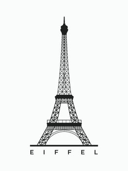Eiffel tower paris silhouette illustration vector