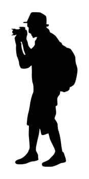 Silhouette of traveler full body illustration vector