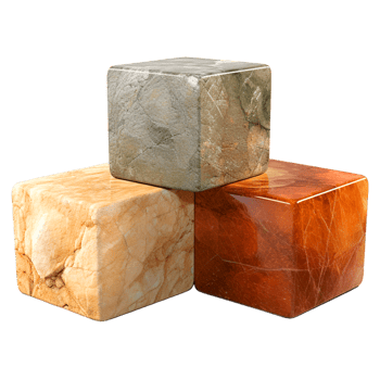 AI generated Different stones on cube in studio png