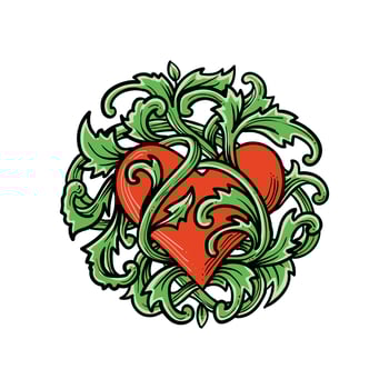 natural heart illustration vector