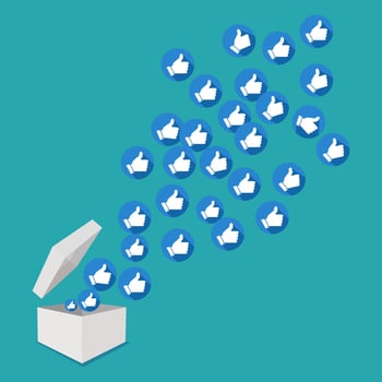 Like icons fly out of the box. vector