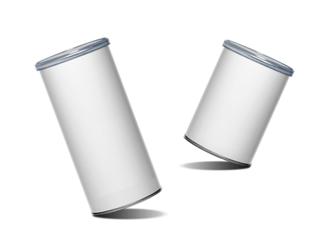 Cans packaging for snack product like potato chips or peanuts, transparent background png