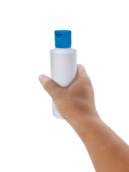 bottle of medicine on hand, transparent background png