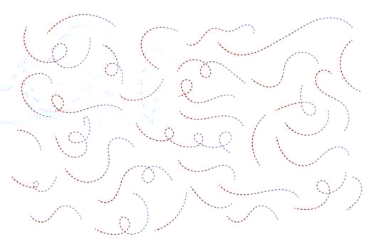 Hand drawn dotted curved line shape vector. vector
