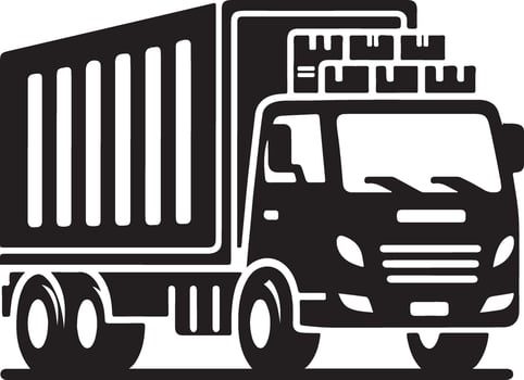 Silhouette of a Carry Van illustration with black Carry Van on white background, Carry Van isolated on white background vector