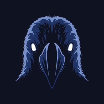Raven head illustration vector