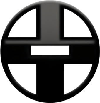 AI generated Black Christian cross icon design in a minimalist style. png