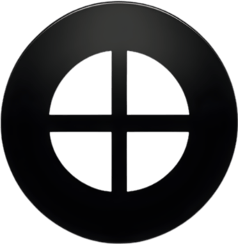 AI generated Black Christian cross icon design in a minimalist style. png