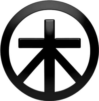 AI generated Black Christian cross icon design in a minimalist style. png
